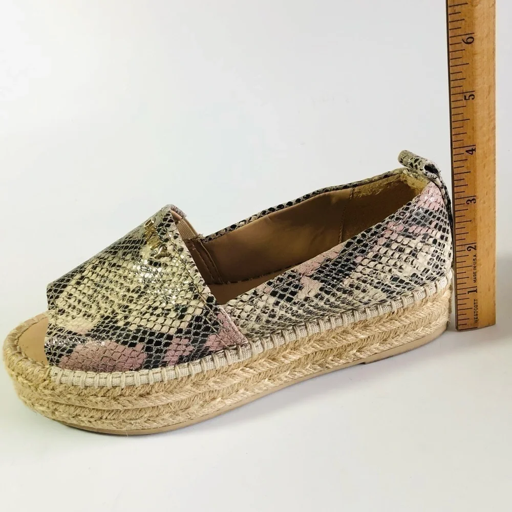 DKNY Mer Snake Peep Toe Platform Espadrille